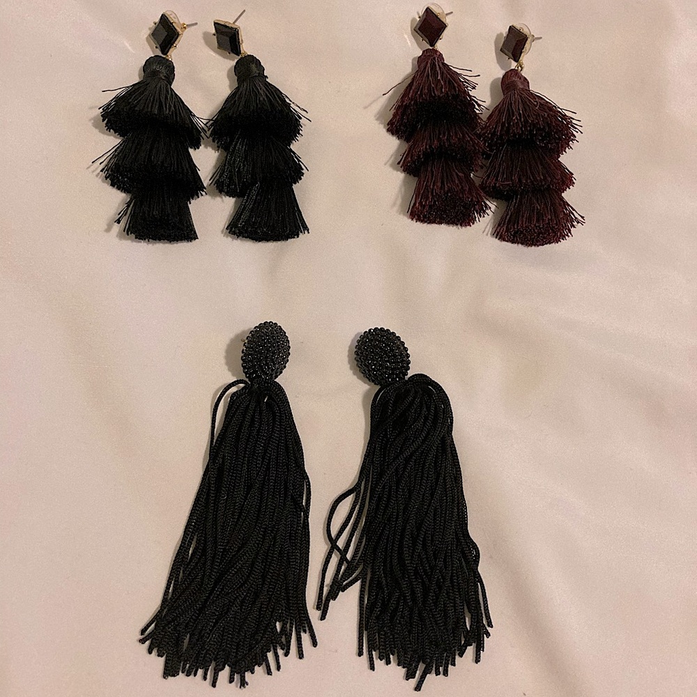 Set of three (3) Tassel earrings